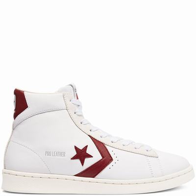 Converse Pro Leather - Miesten Matalavartiset Tennarit - Valkoinen/Punainen